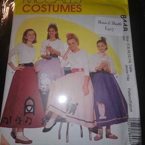 UNCUT McCalls Sewing Pattern 8448 Girls Circular Skirt Poodle Halloween Costume
